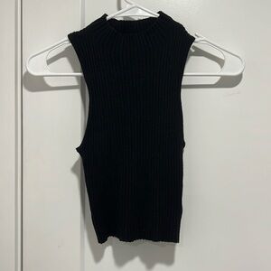 Black H&M mock neck cropped sweater tank